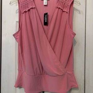 White House Black Market Pink Sleeveless Blouse-NWT